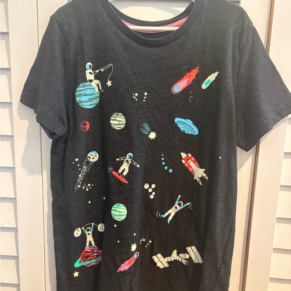 Mini Boden 9/10 Astronaut Tee - Charcoal Grey